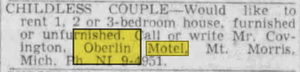 Oberlin Motel - Jun 15 1955 Article (newer photo)